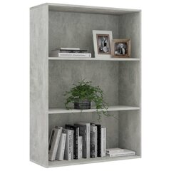 vidaXL 3-tasoinen kirjahylly betoninharmaa 80x30x114 cm lastulevy hinta ja tiedot | Hyllyt | hobbyhall.fi