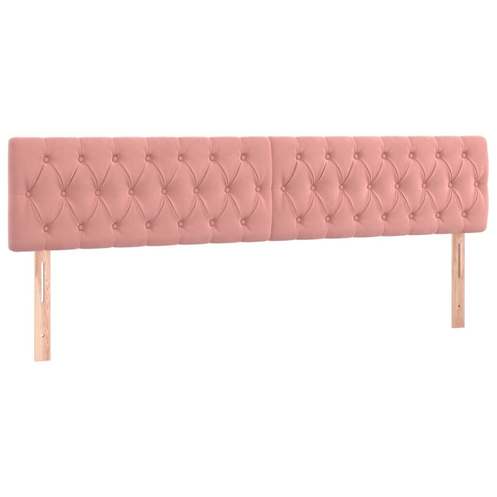 vidaXL pääty, 2 kpl. pinkki, 100x7x78/88cm, sametti hinta ja tiedot | Sängyt | hobbyhall.fi