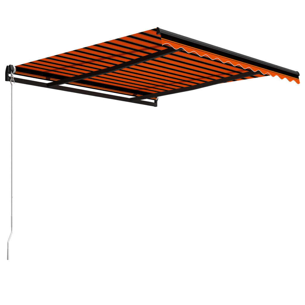 vidaXL Manuaalisesti sisäänkelattava markiisi 300x250cm oranssi/ruskea hinta ja tiedot | Aurinkovarjot ja markiisit | hobbyhall.fi