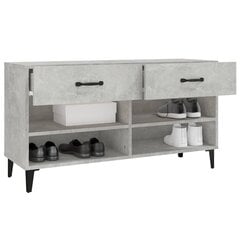 vidaXL Kenkäkaappi betoninharmaa 102x35x55 cm tekninen puu hinta ja tiedot | Kenkäkaapit ja -hyllyt | hobbyhall.fi