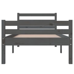 vidaXL Sängynrunko harmaa täysi puu 100x200 cm hinta ja tiedot | Sängyt | hobbyhall.fi