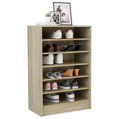 vidaXL Kenkäkaappi Sonoma-tammi 60x35x92 cm lastulevy hinta ja tiedot | Kenkäkaapit ja -hyllyt | hobbyhall.fi