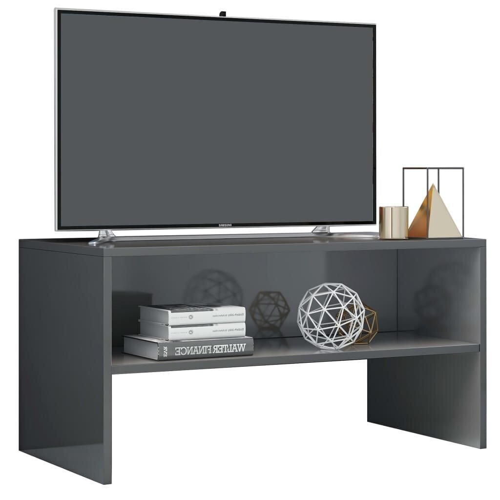 vidaXL TV-taso korkeakiilto harmaa 80x40x40 cm lastulevy hinta ja tiedot | TV-tasot | hobbyhall.fi