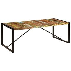 vidaXL Ruokapöytä 220x100x75 cm kiinteä kierrätetty puu hinta ja tiedot | Ruokapöydät | hobbyhall.fi