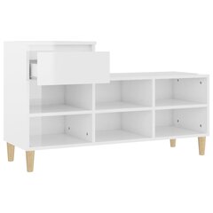 vidaXL Kenkäkaappi korkeakiilto valkoinen 102x36x60 cm tekninen puu hinta ja tiedot | Kenkäkaapit ja -hyllyt | hobbyhall.fi