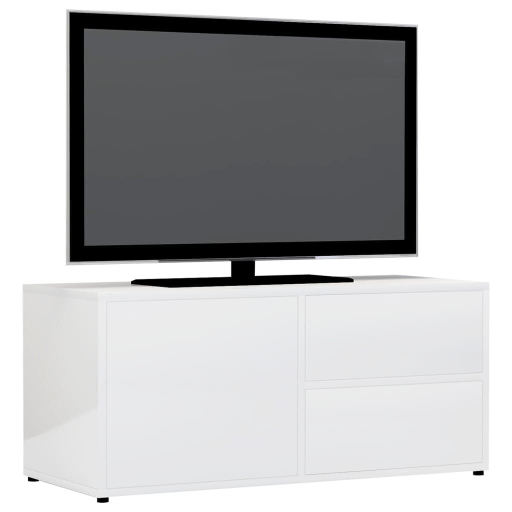 vidaXL TV-taso korkeakiilto valkoinen 80x34x36 cm lastulevy hinta ja tiedot | TV-tasot | hobbyhall.fi