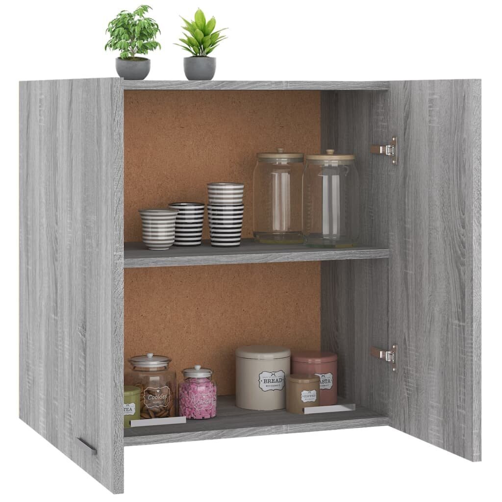 vidaXL Riippuva kaappi harmaa Sonoma 60x31x60 cm tekninen puu hinta ja tiedot | Keittiön kaapit | hobbyhall.fi