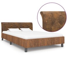 Sängyn runko on päällystetty keinonahalla, 140x200 cm, väri ruskea hinta ja tiedot | Sängyt | hobbyhall.fi