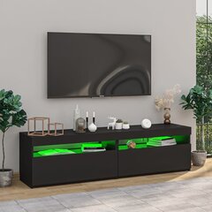 vidaXL TV-tasot 2 kpl LED-valoilla musta 75x35x40 cm hinta ja tiedot | TV-tasot | hobbyhall.fi