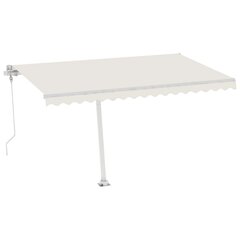 vidaXL Vapaasti seisova sisäänkelattava markiisi 450x300 cm kerma hinta ja tiedot | Aurinkovarjot ja markiisit | hobbyhall.fi