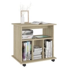 vidaXL Kaappi pyörillä Sonoma-tammi 60x45x60 cm lastulevy hinta ja tiedot | Olohuoneen kaapit ja lipastot | hobbyhall.fi