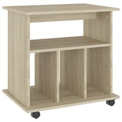 vidaXL Kaappi pyörillä Sonoma-tammi 60x45x60 cm lastulevy hinta ja tiedot | Olohuoneen kaapit ja lipastot | hobbyhall.fi