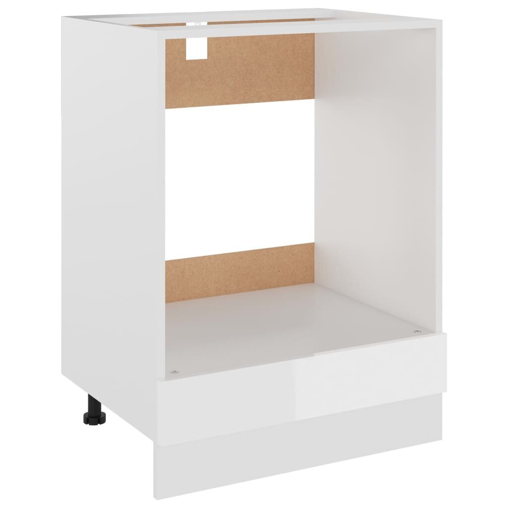 vidaXL Uunikaappi korkeakiilto valkoinen 60x46x81,5 cm lastulevy hinta ja tiedot | Keittiön kaapit | hobbyhall.fi