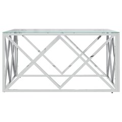 vidaXL Sohvapöytä 80x80x40 cm ruostumaton teräs ja lasi hinta ja tiedot | Sohvapöydät | hobbyhall.fi