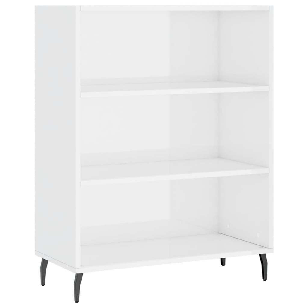 vidaXL Hyllykaappi korkeakiilto valkoinen 69,5x32,5x90 cm tekninen puu hinta ja tiedot | Olohuoneen kaapit ja lipastot | hobbyhall.fi