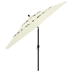 vidaXL 3-tasoinen aurinkovarjo alumiinitanko hiekka 3,5 m hinta ja tiedot | Aurinkovarjot ja markiisit | hobbyhall.fi