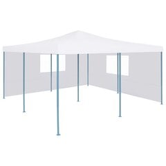 vidaXL Kokoontaittuva huvimaja 2 sivuseinää 5x5 m valkoinen hinta ja tiedot | Puutarhapaviljongit | hobbyhall.fi