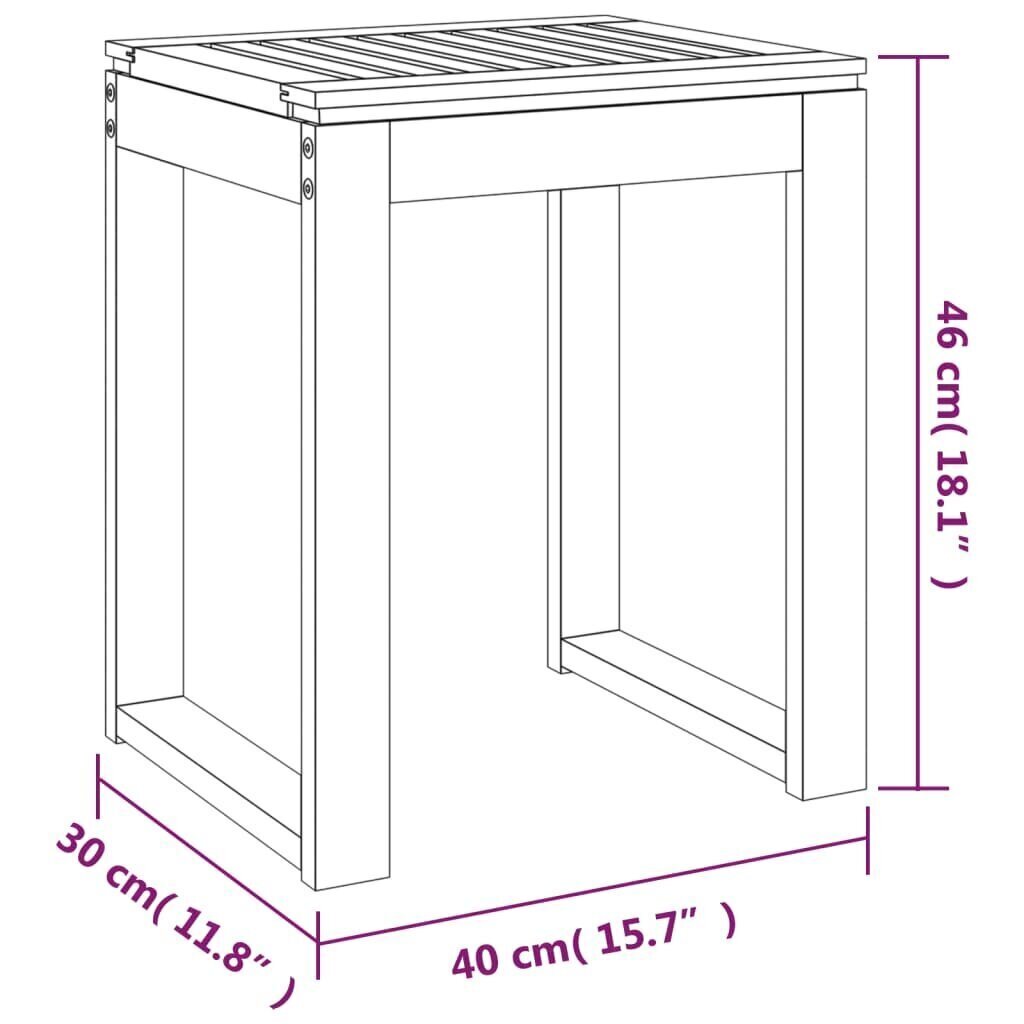 vidaXL Kylpyhuonejakkara 40x30x46 cm täysi pähkinäpuu hinta ja tiedot | Kylpyhuoneen sisustus | hobbyhall.fi