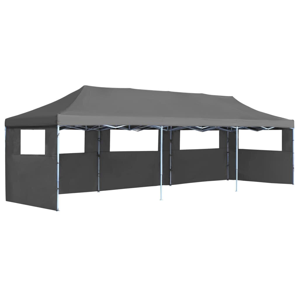 vidaXL Kokoontaitettava juhlateltta 5 sivuseinällä 3x9 m antrasiitti hinta ja tiedot | Puutarhapaviljongit | hobbyhall.fi