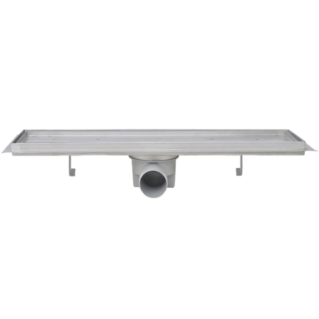 vidaXL Lineaarinen suihkukaivo 2 kpl 530x140 mm ruostumaton teräs hinta ja tiedot | Lattiakaivot | hobbyhall.fi