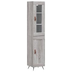 vidaXL Kaappi harmaa Sonoma 34,5x34x180 cm tekninen puu hinta ja tiedot | Lipastot | hobbyhall.fi