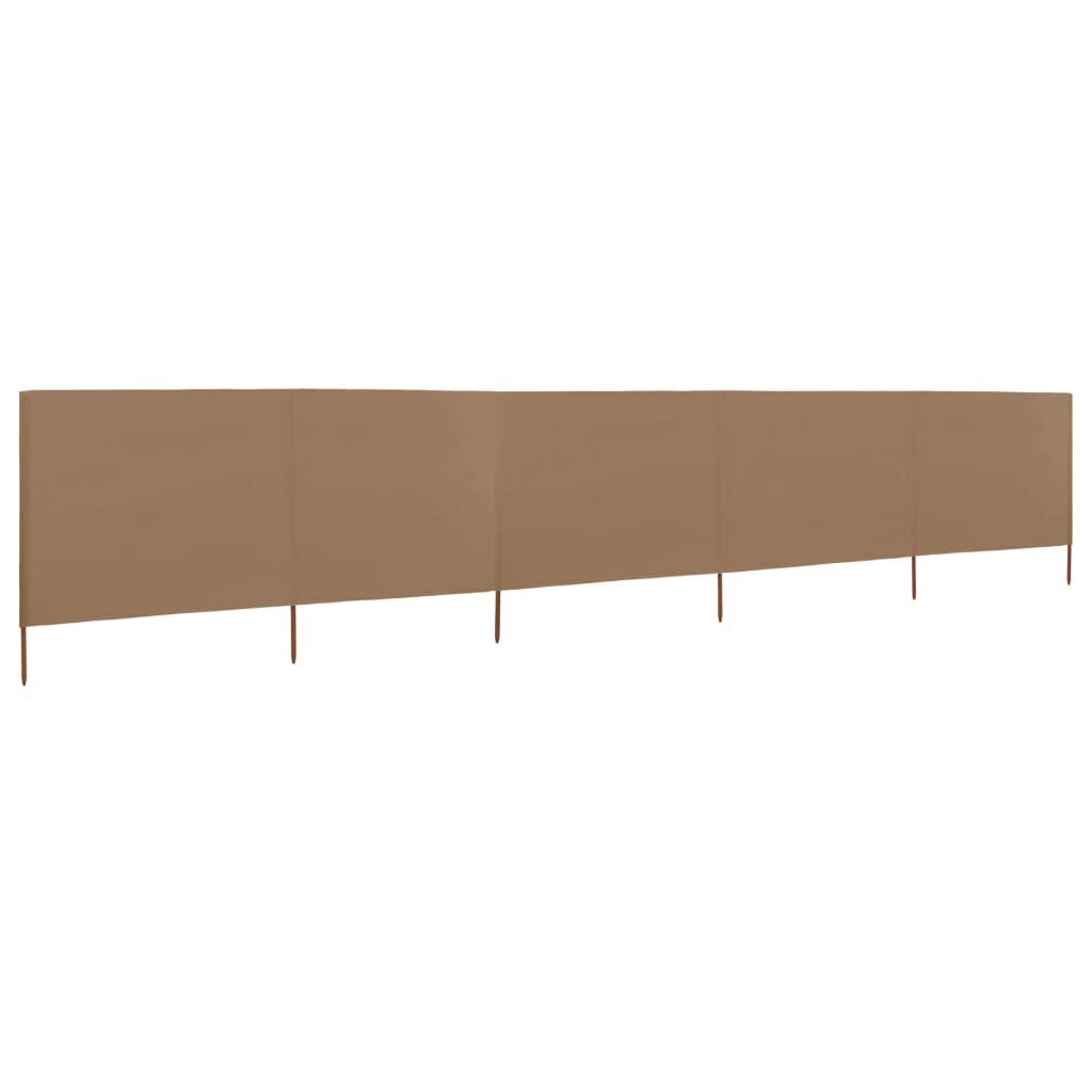 vidaXL Tuulensuojakangas 5 paneelilla 600x120 cm ruskeanharmaa hinta ja tiedot | Aurinkovarjot ja markiisit | hobbyhall.fi