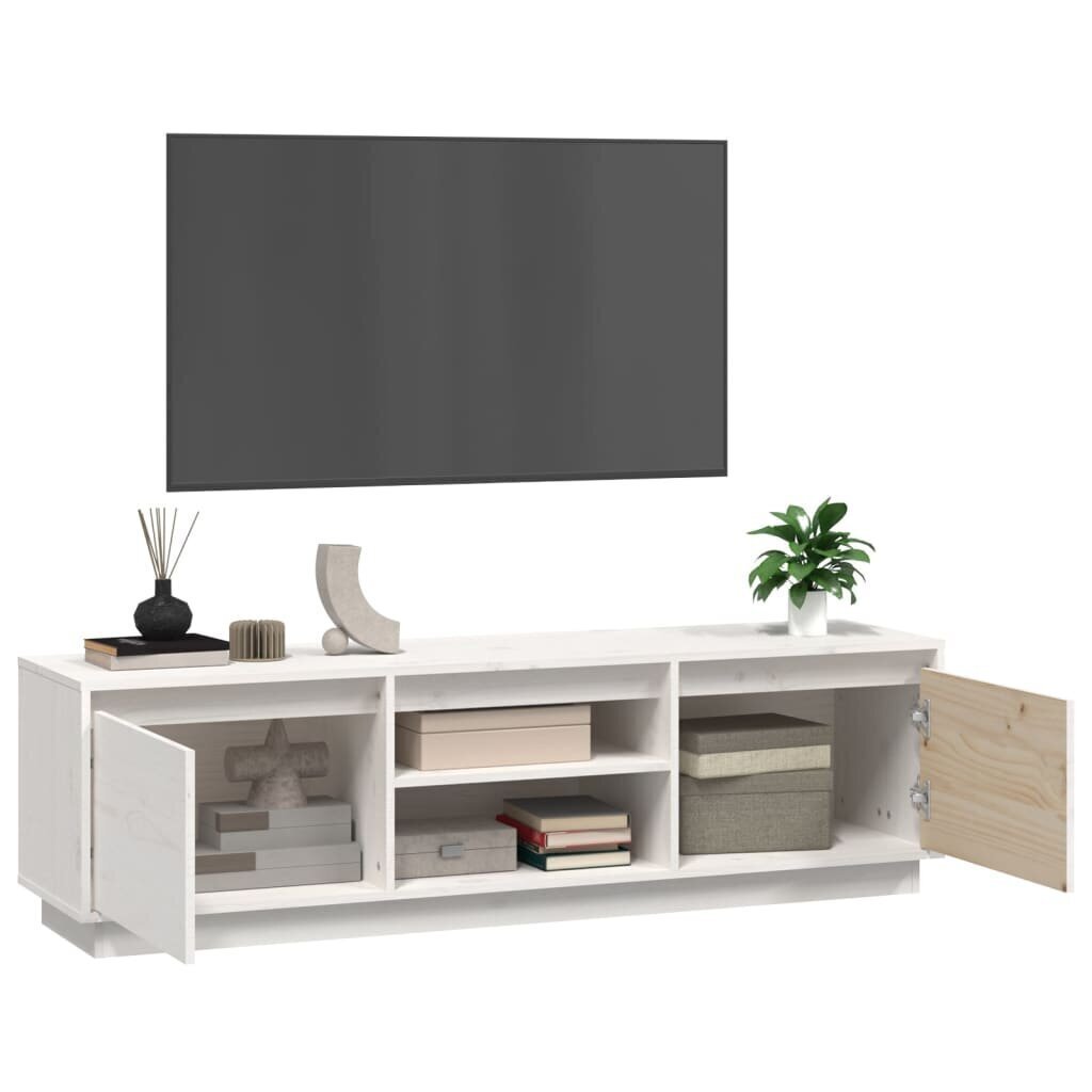 vidaXL TV-taso valkoinen 140x35x40 cm täysi mänty hinta ja tiedot | TV-tasot | hobbyhall.fi