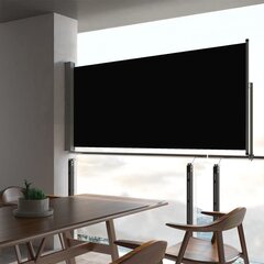 vidaXL Sisäänvedettävä terassin sivumarkiisi 60x300 cm musta hinta ja tiedot | Aurinkovarjot ja markiisit | hobbyhall.fi