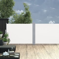 vidaXL Sisäänvedettävä sivumarkiisi 100x1000 cm kerma hinta ja tiedot | Aurinkovarjot ja markiisit | hobbyhall.fi