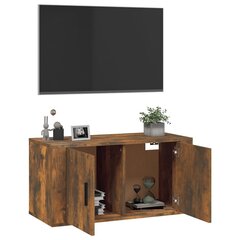 vidaXL Seinäkiinnitettävä TV-taso savutammi 80x34,5x40 cm hinta ja tiedot | TV-tasot | hobbyhall.fi