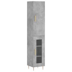 vidaXL Kaappi betoninharmaa 34,5x34x180 cm tekninen puu hinta ja tiedot | Lipastot | hobbyhall.fi