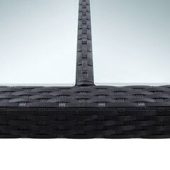 vidaXL Puutarhan ruokapöytä musta 200x200x74 cm polyrottinki hinta ja tiedot | Puutarhapöydät | hobbyhall.fi