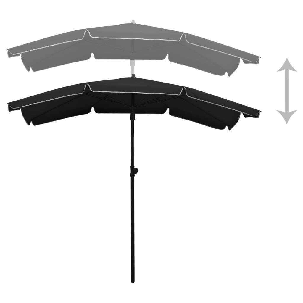 vidaXL Puutarhan Aurinkovarjo tangolla 200x130 cm musta hinta ja tiedot | Aurinkovarjot ja markiisit | hobbyhall.fi