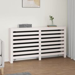 vidaXL Lämpöpatterin suoja valkoinen 153x19x84 cm täysi mänty hinta ja tiedot | Takka- ja uunitarvikkeet | hobbyhall.fi