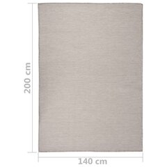 vidaXL Ulkomatto Flatweave 140x200 cm harmaanruskea hinta ja tiedot | Isot matot | hobbyhall.fi