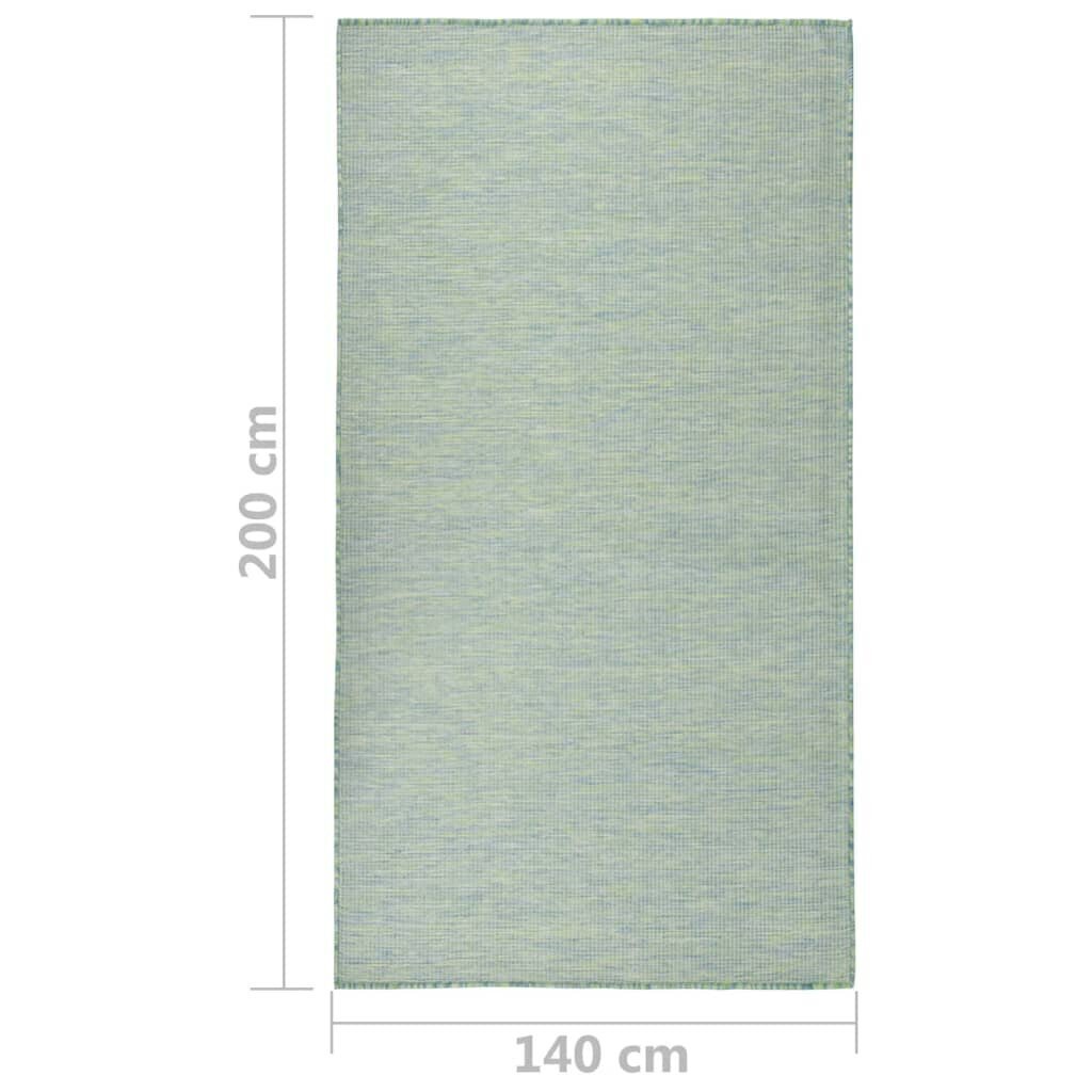 vidaXL Ulkomatto Flatweave 140x200 cm turkoosi hinta ja tiedot | Isot matot | hobbyhall.fi