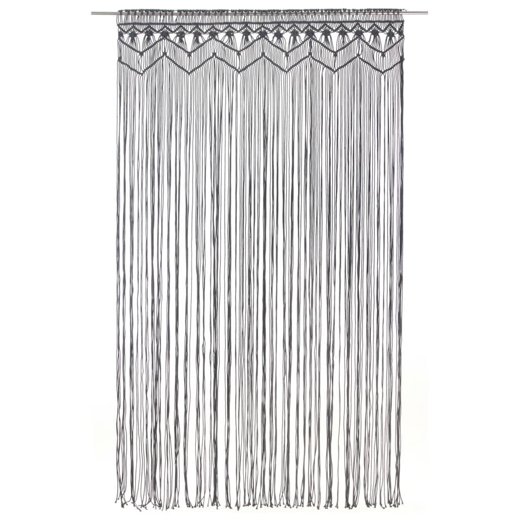 vidaXL Macrame verho antrasiitti 140x240 cm puuvilla hinta ja tiedot | Verhot | hobbyhall.fi