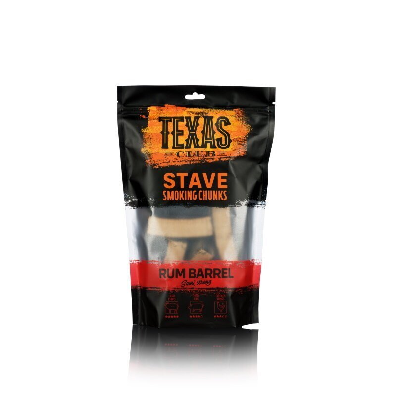 Texas Club Rum Barrell Stave Chunks -savustuspalat, 15 kpl hinta ja tiedot | Savustimet ja savustustarvikkeet | hobbyhall.fi