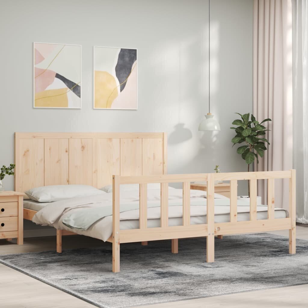 Sänky vidaXL, 160x200 cm, ruskea hinta ja tiedot | Sängyt | hobbyhall.fi