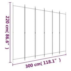 vidaXL 6-paneelinen Tilanjakaja ruskea 300x220 cm kangas hinta ja tiedot | Sermit ja tilanjakajat | hobbyhall.fi