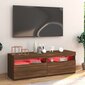 vidaXL TV-taso LED-valoilla ruskea tammi 120x35x40 cm hinta ja tiedot | TV-tasot | hobbyhall.fi