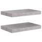 vidaXL Kelluvat seinähyllyt 2 kpl betoninharmaa 40x23x3,8 cm MDF hinta ja tiedot | Hyllyt | hobbyhall.fi