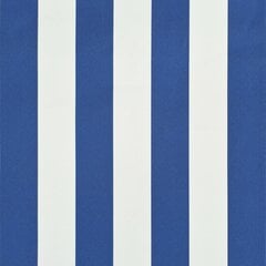 vidaXL Sisäänkelattava markiisi 400x150 cm sininen ja valkoinen hinta ja tiedot | Aurinkovarjot ja markiisit | hobbyhall.fi