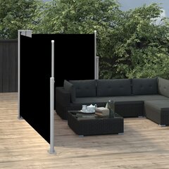 vidaXL Sisäänvedettävä sivumarkiisi 100x600 cm musta hinta ja tiedot | Aurinkovarjot ja markiisit | hobbyhall.fi