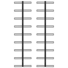 vidaXL Seinäkiinnitteinen viinipulloteline 18 pullolle 2 kpl rauta hinta ja tiedot | Hyllyt | hobbyhall.fi
