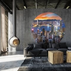 WallArt Tapetti ympyrä Skyline by Night 190 cm hinta ja tiedot | Valokuvatapetit | hobbyhall.fi