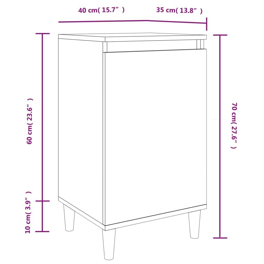 vidaXL Yöpöytä Sonoma-tammi 40x35x70 cm tekninen puu hinta ja tiedot | Yöpöydät | hobbyhall.fi