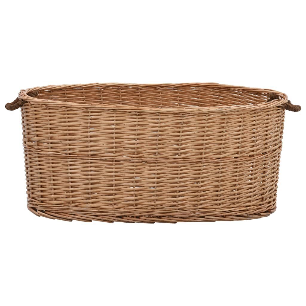 vidaXL Polttopuukori kantokahvoilla 78x54x34 cm luonnollinen paju hinta ja tiedot | Takka- ja uunitarvikkeet | hobbyhall.fi