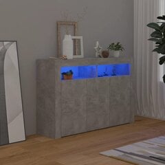 vidaXL Senkki LED-valoilla betoninharmaa 115,5x30x75 cm hinta ja tiedot | Olohuoneen kaapit ja lipastot | hobbyhall.fi