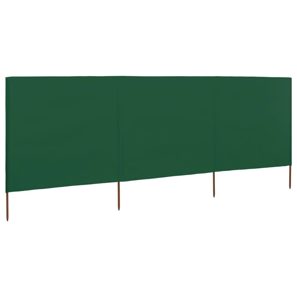 vidaXL Tuulensuojakangas 3 paneelilla 400 x 120 cm vihreä hinta ja tiedot | Aurinkovarjot ja markiisit | hobbyhall.fi